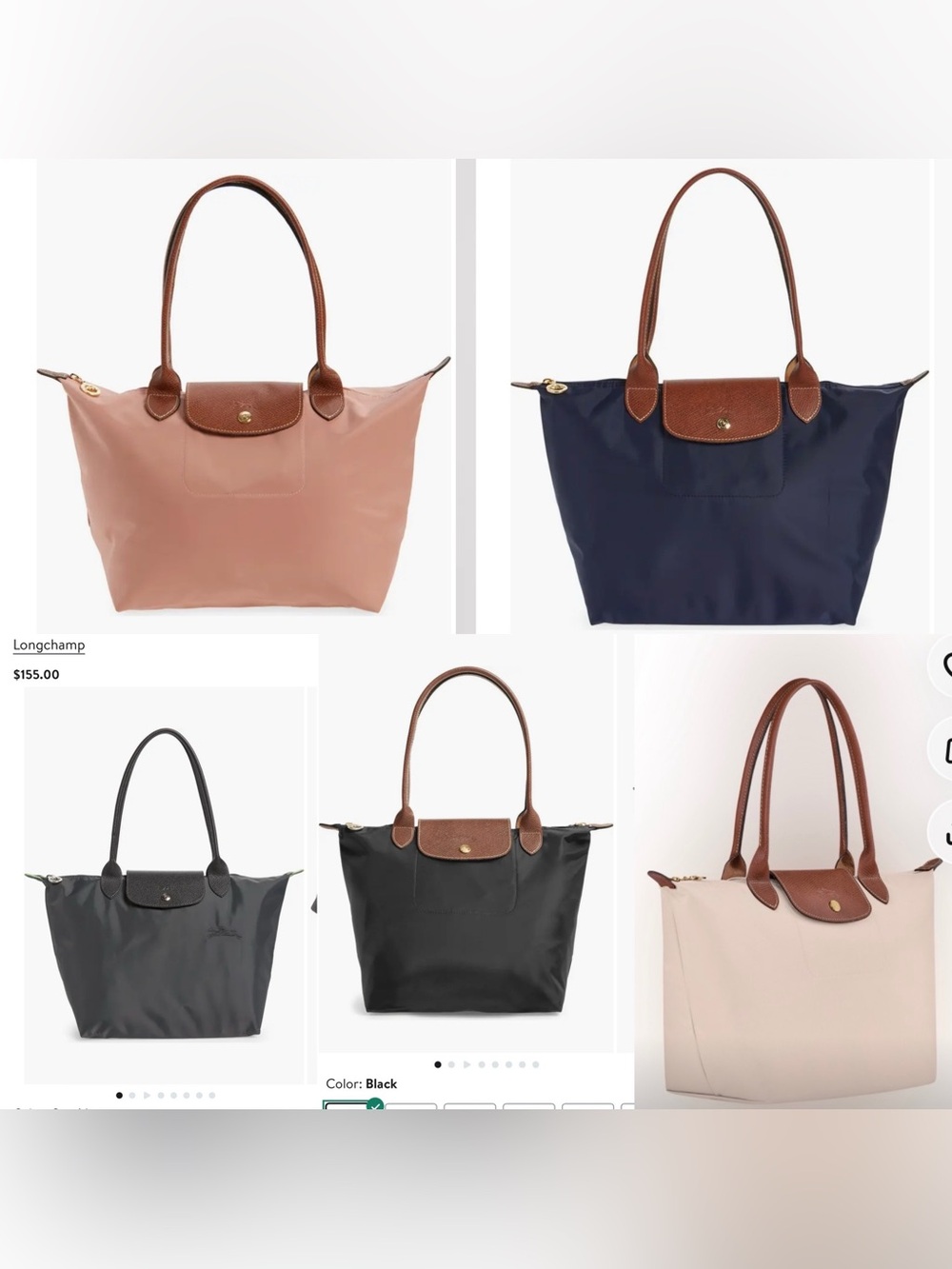 Longchamp Medium Le Pliage Nylon Shoulder Tote Paper